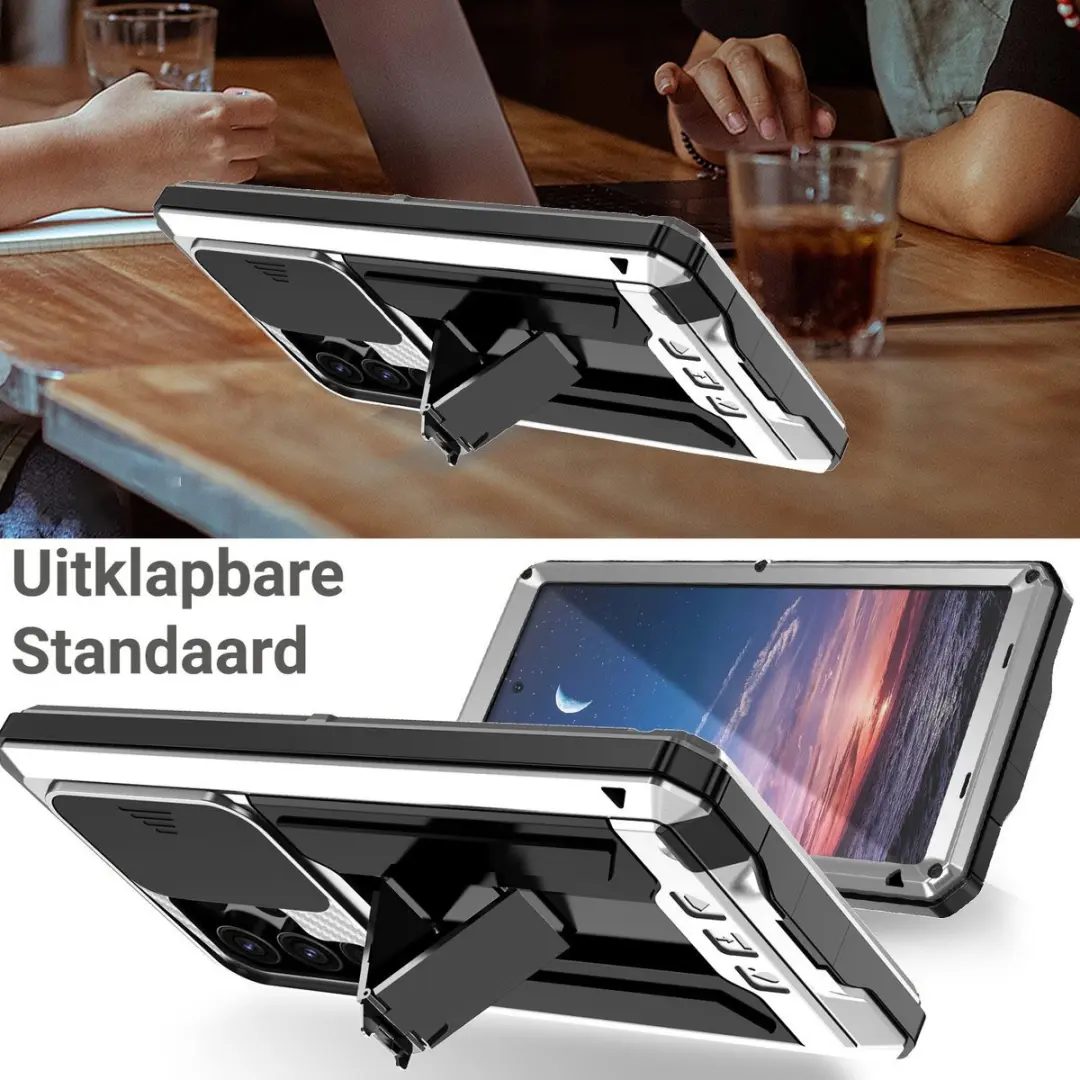 Fonu Stofdicht Metal Hoes Samsung Galaxy S25 Ultra - Zilver
