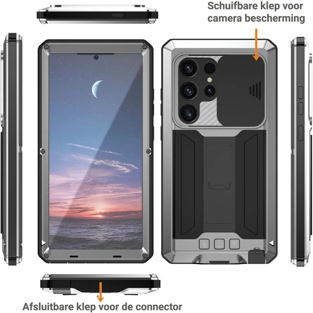 Fonu Stofdicht Metal Hoes Samsung Galaxy S25 Ultra - Zilver