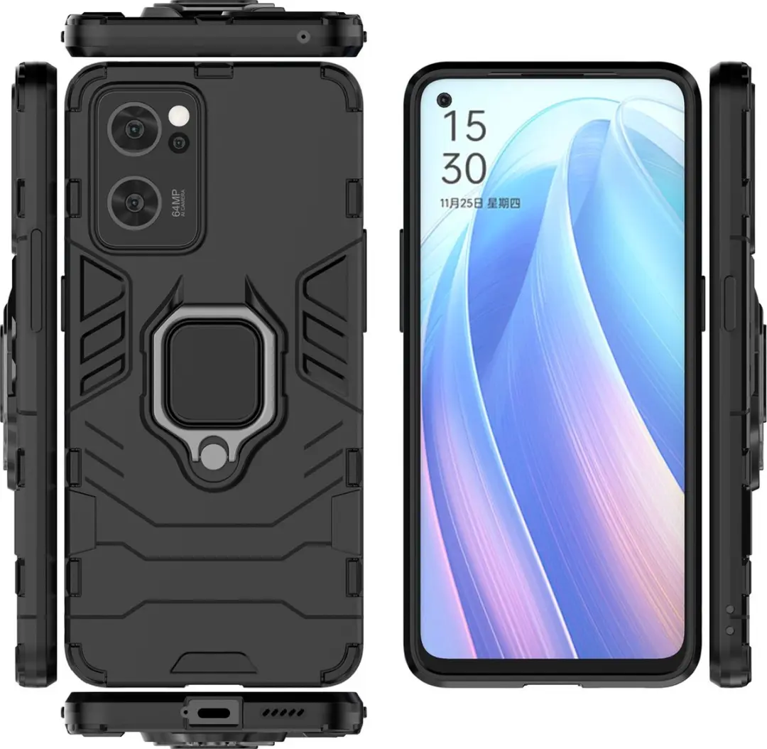 Fonu Ringhouder Backcover Oppo Find X5 Lite - Zwart