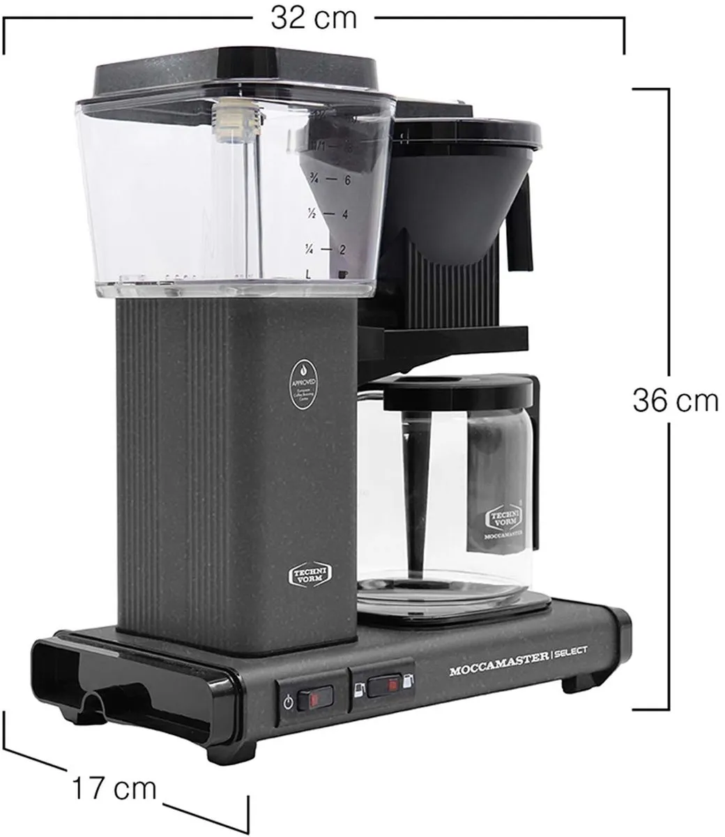Moccamaster KBG Select Filterkoffiezetapparaat - 10 Kopjes - Stone Grey