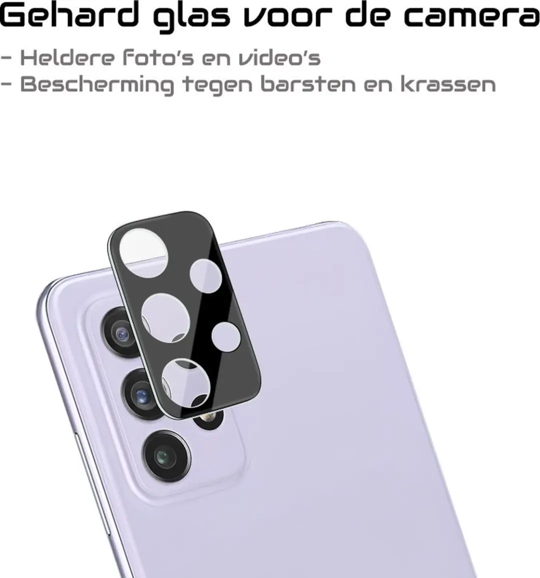 Fonu Camera Protector Gehard Glas - Samsung Galaxy A73 - Zwart
