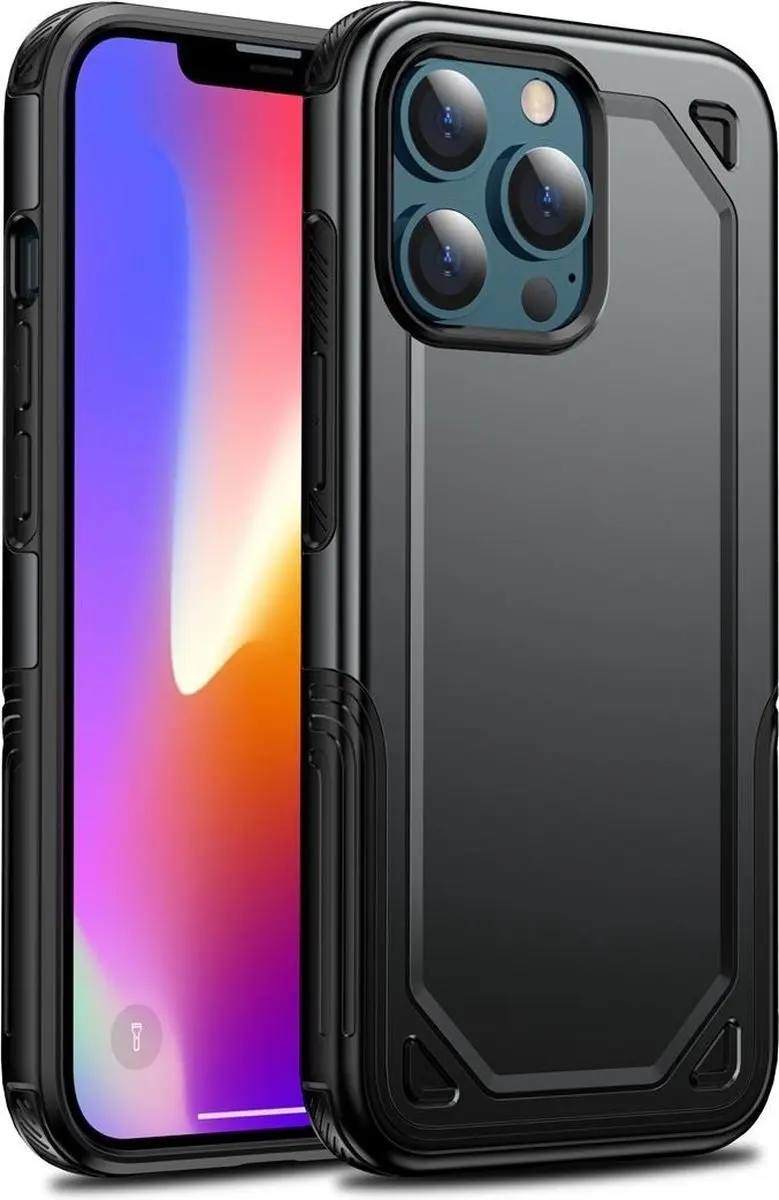 Fonu Hybrid Armor Backcase iPhone 13 Pro Max - Zwart