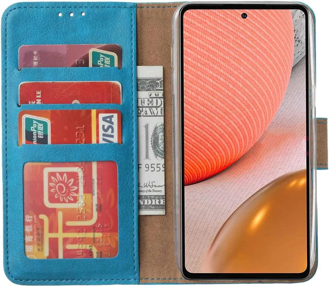 Fonu Bookcase Hoesje Samsung Galaxy A72 - 3 Stuks - Blauw