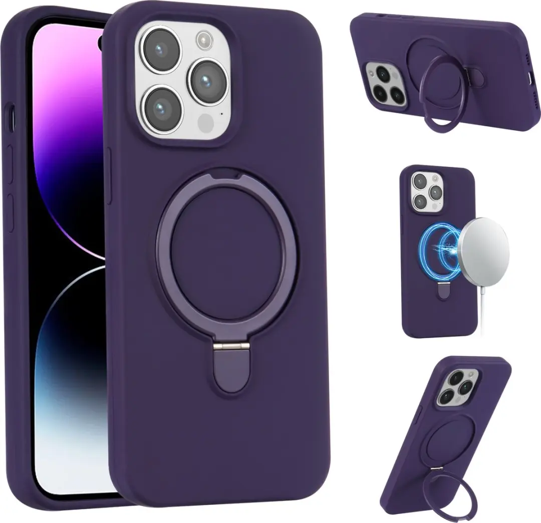 Fonu.nl iPhone 15 Pro Hoesje Magnetisch Paars