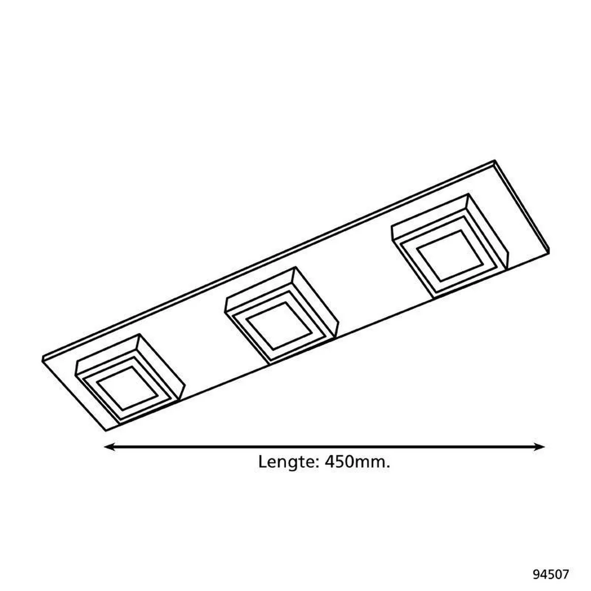 Eglo Masiano Plafondlamp 4 Leds - Aluminium - Warm Wit 3000K