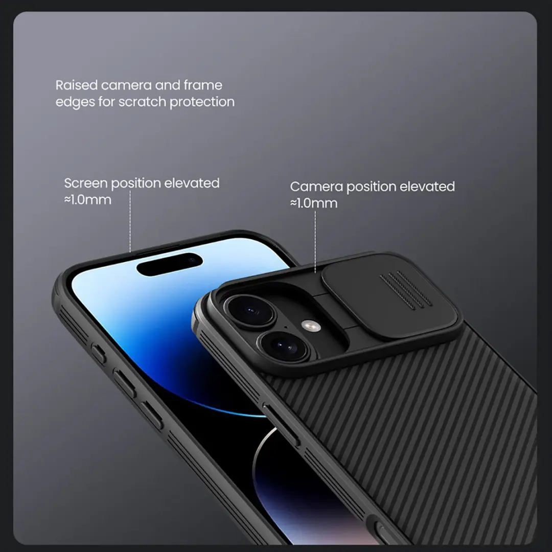 Nillkin CamShield Pro iPhone 16 Plus Camera Cover - Zwart