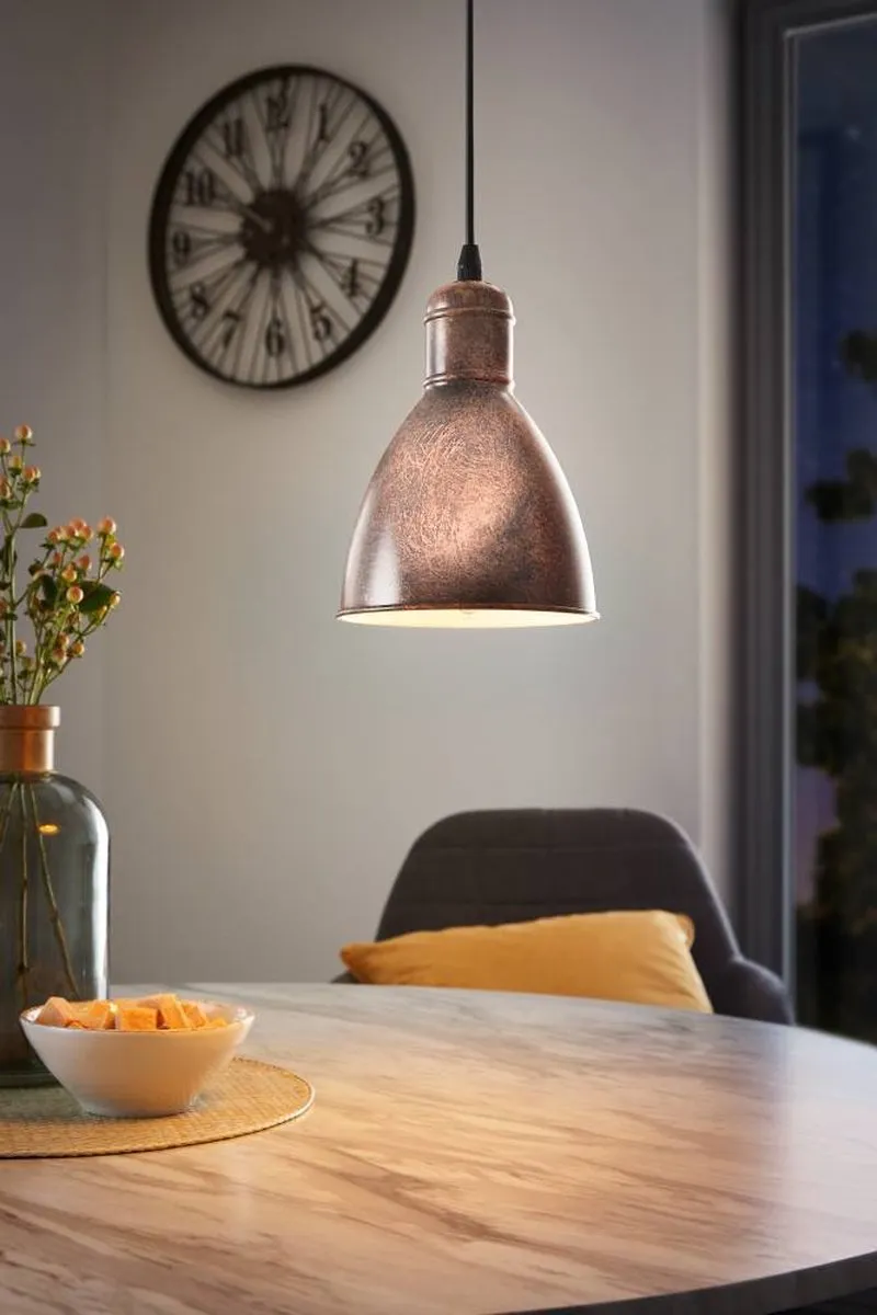 Eglo Priddy 1 Hanglamp - Koper - Ø16cm - afbeelding 6 van 6