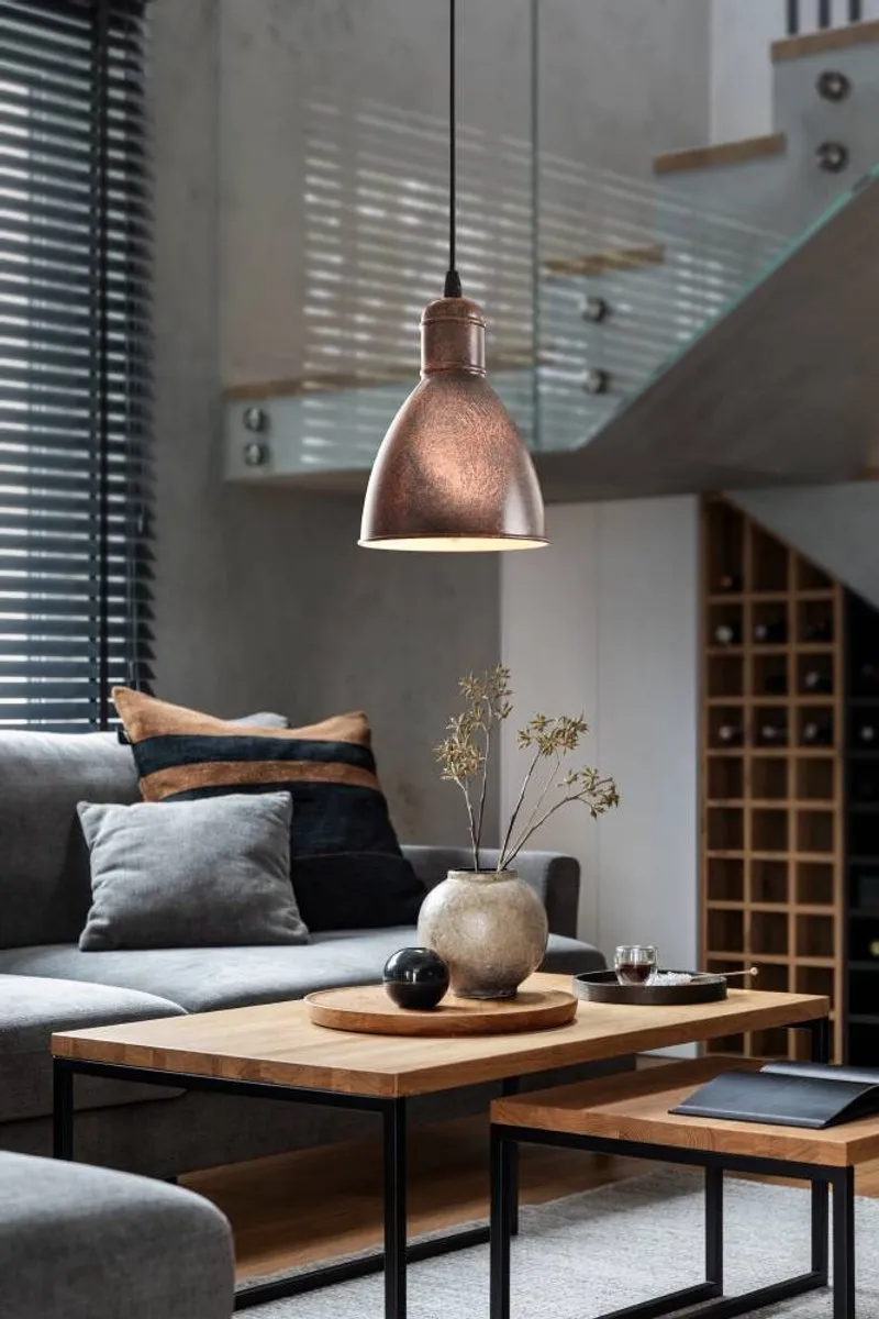 Eglo Priddy 1 Hanglamp - Koper - Ø16cm