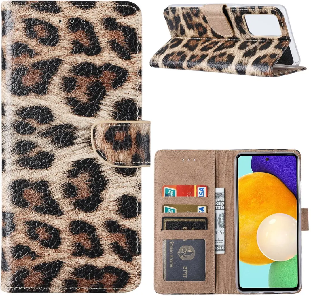 Fonu Boekmodel Hoesje Samsung Galaxy A72 - Luipaard