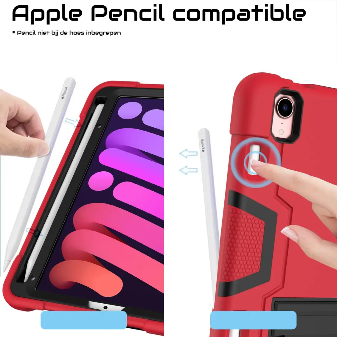 Fonu Shockproof Standcase Cover 8.3 inch - Rood