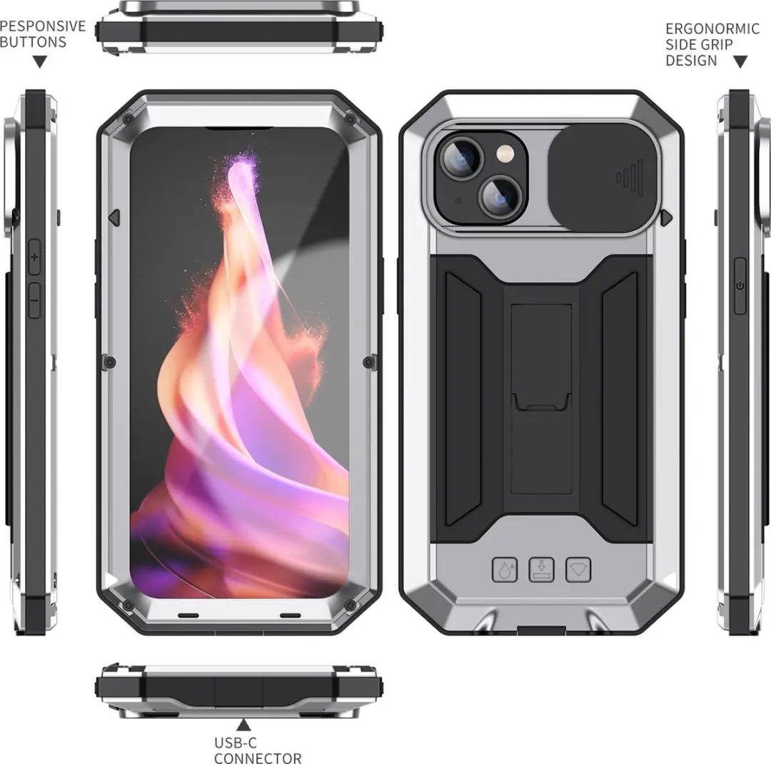 Fonu Stofdicht Hoes iPhone 15 Plus - Zilver - MPN 10875 - afbeelding 6 van 6