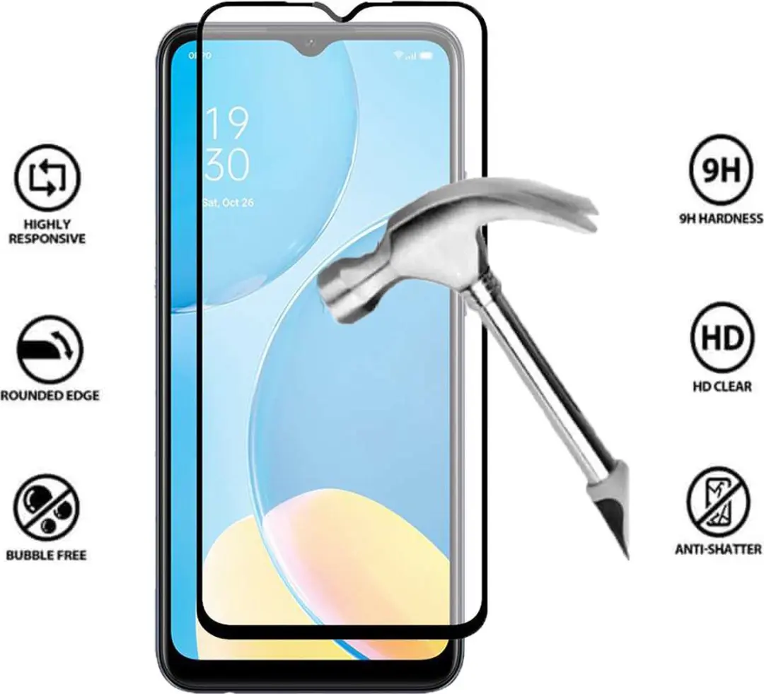 Fonu Fullcover Beschermglas Oppo A15 - 1 Stuk