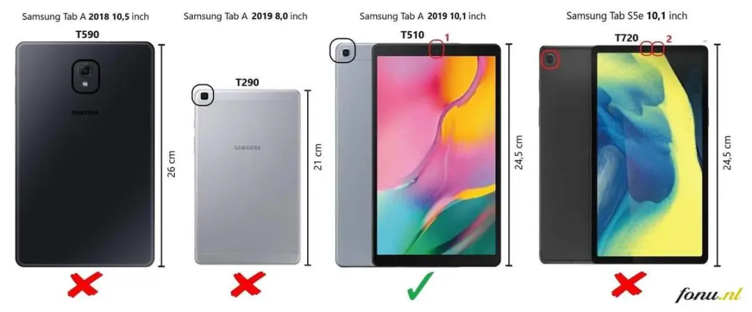 Fonu 360 Boekmodel Hoes Samsung Tab A 10.1 2019 SM-T510/SM-T515 - Lichtroze