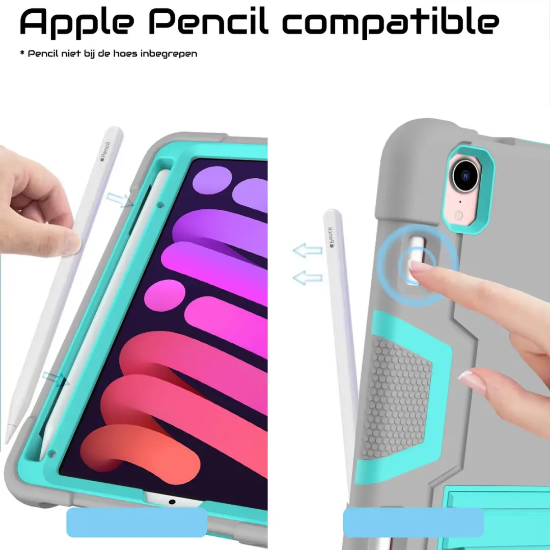 Fonu Shockproof Standcase Cover 8361 - iPad Mini 6/7 Grijs