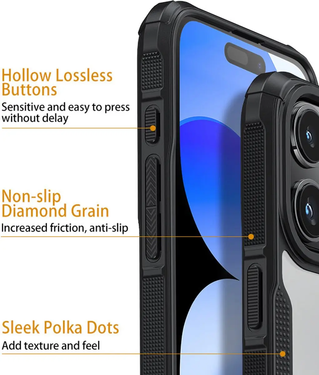 Fonu Hybrid X iPhone 16 Plus Hoesje - Transparant
