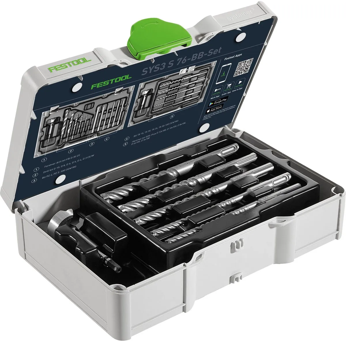 Festool SYS3 S 76-BB Bit- en boorset - 18 Stuks