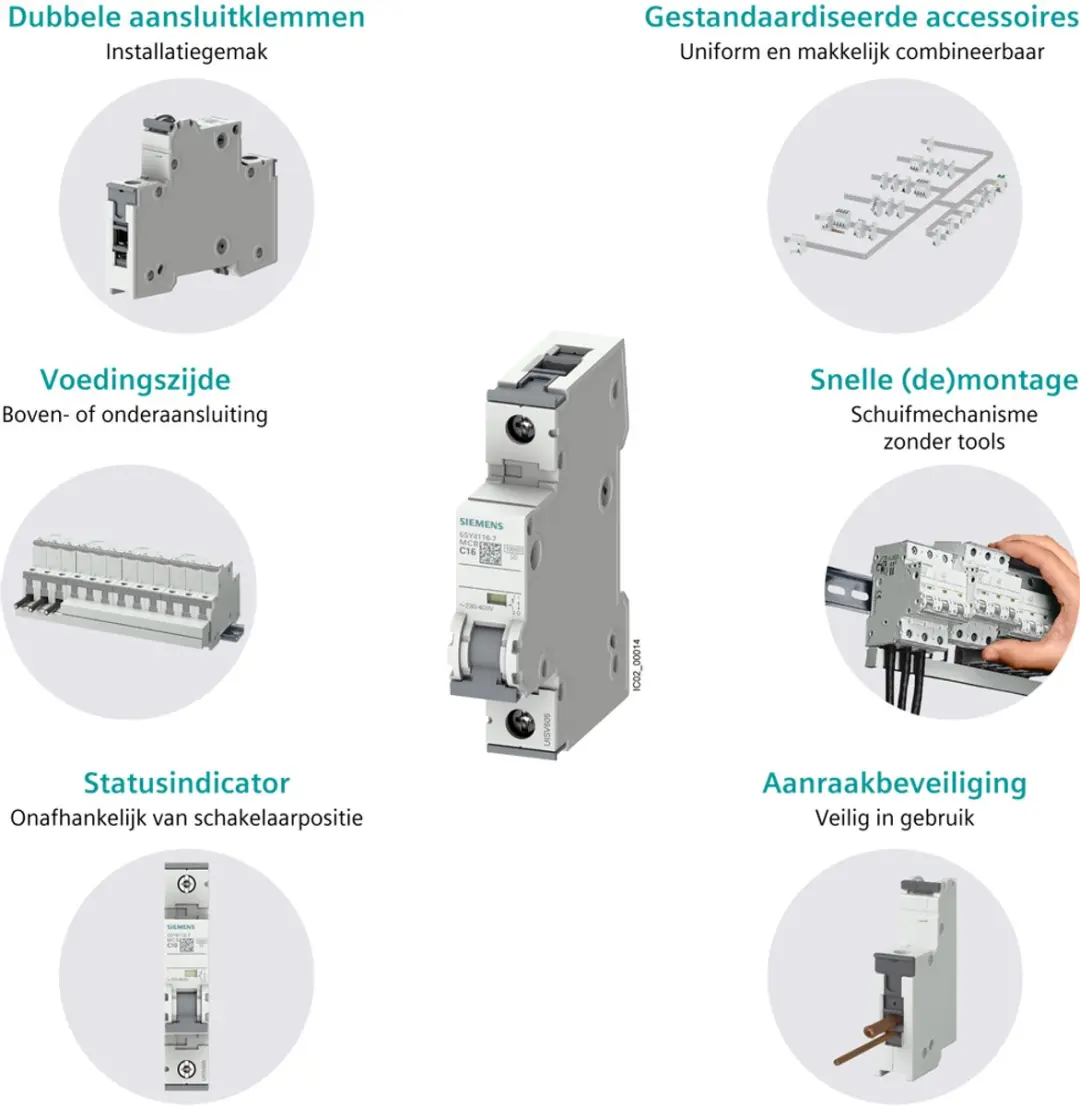 Siemens Automaat LS 63 3P 6A C 10kA 5SY4306-7 - Grijs