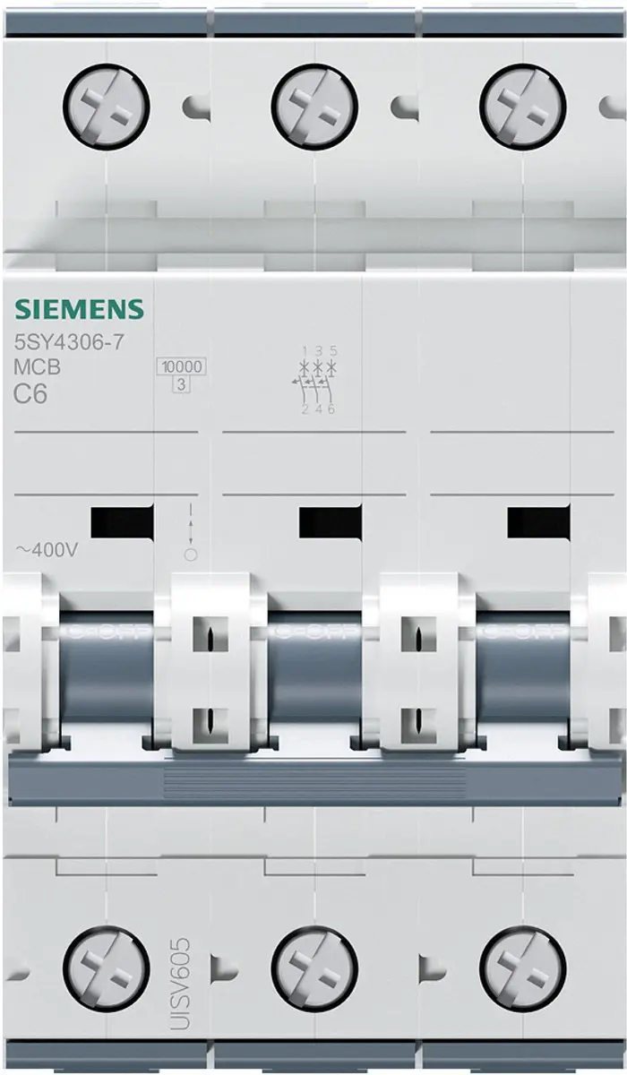 Siemens Automaat LS 63 3P 6A C 10kA 5SY4306-7 - Grijs - afbeelding 6 van 6