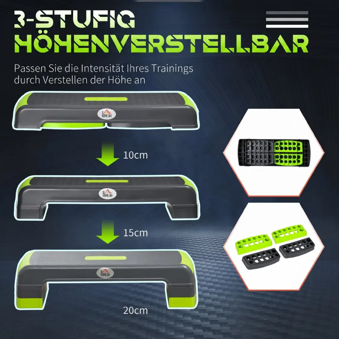 Homcom Stepboard 78x28x20cm - Groen/Grijs