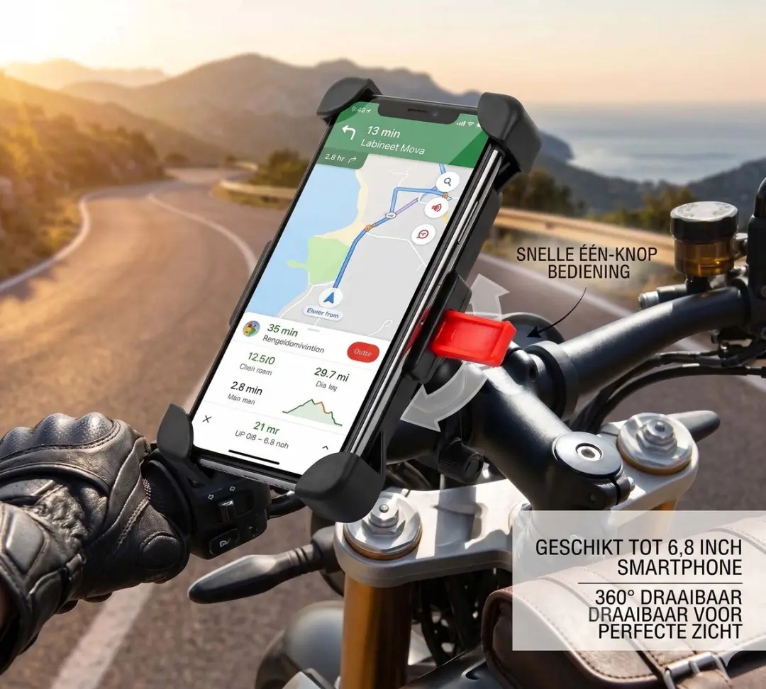 Fonu.nl Telefoonhouder Fiets 360° Draaibaar - Zwart