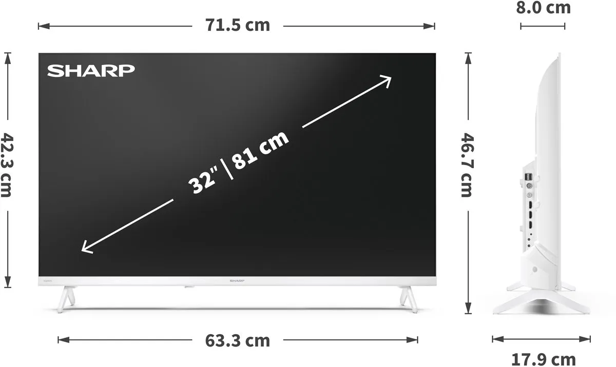 Sharp 32HF2265 HD-Ready Google TV 32 inch - Wit