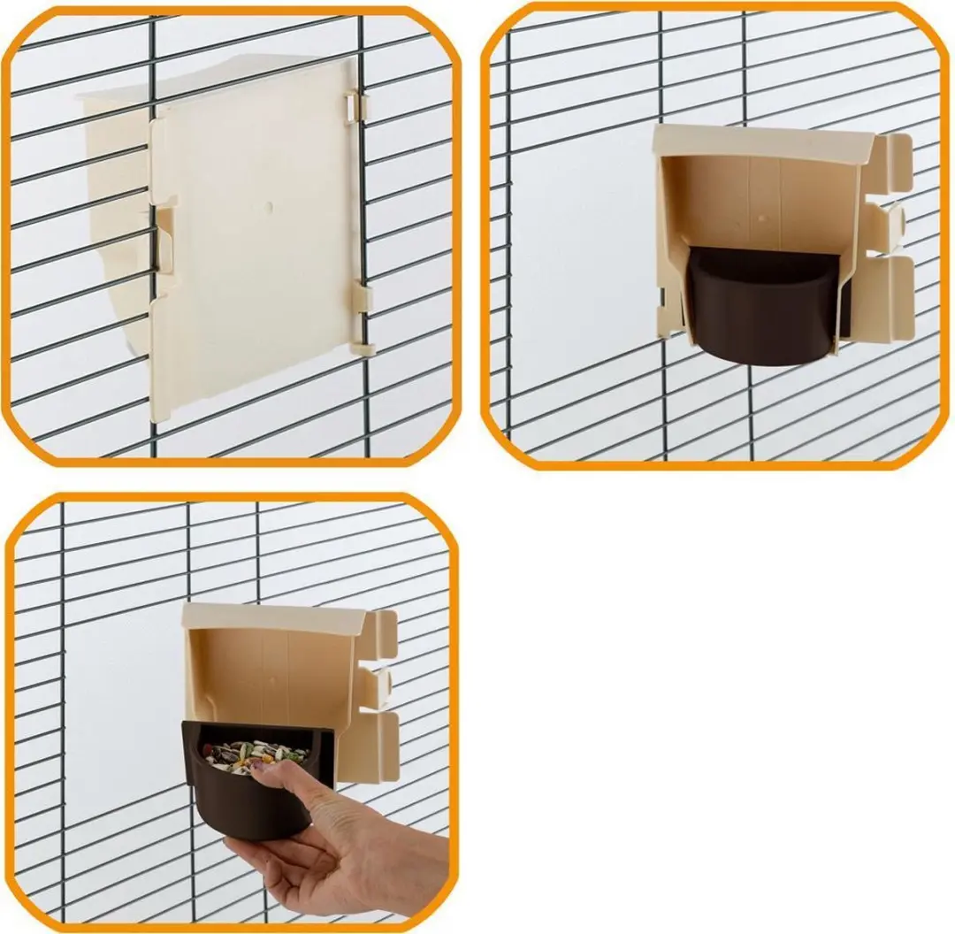 Ferplast Voerbak Brava 4 - 16,5x9,5x14cm Beige