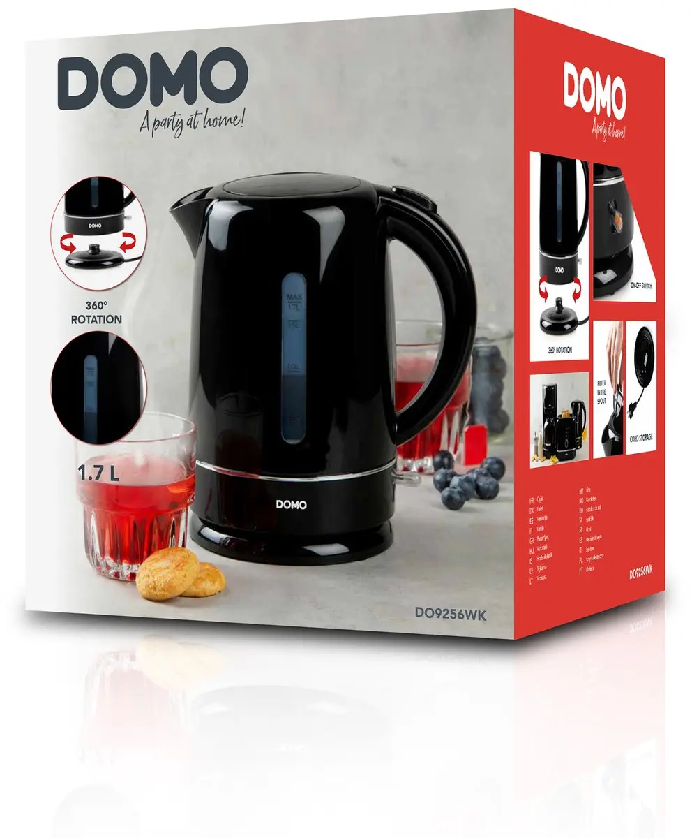 Domo DO9256WK Waterkoker 1,7L - 2200W - Zwart