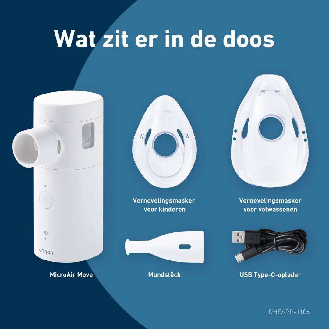 Omron MicroAir Move Vernevelaar - USB-C Oplaadbaar