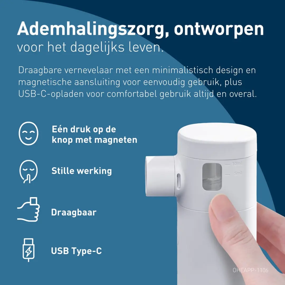 Omron MicroAir Move Vernevelaar - USB-C Oplaadbaar