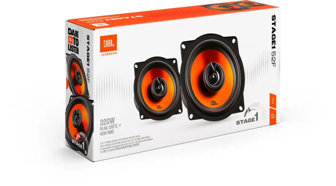 JBL STAGE1 Gen2 52F Autospeakers - 320W - 2-weg Coaxiaal - Orange/Zwart