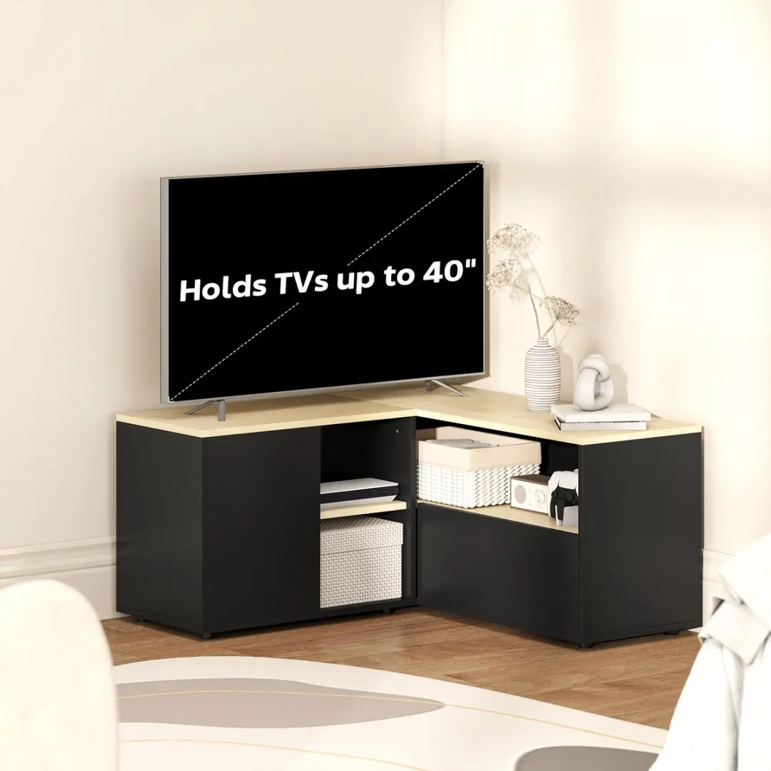 Homcom TV-standaard 90x90x45cm - Zwart