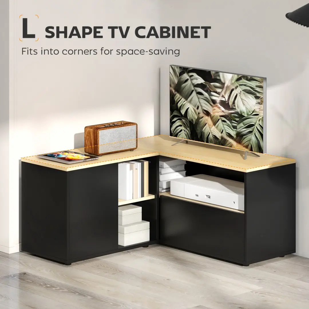 Homcom TV-standaard 90x90x45cm - Zwart