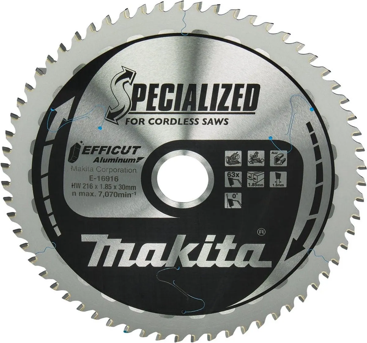 Makita E-16916 Cirkelzaagblad Aluminium 216mm - 63 Tanden