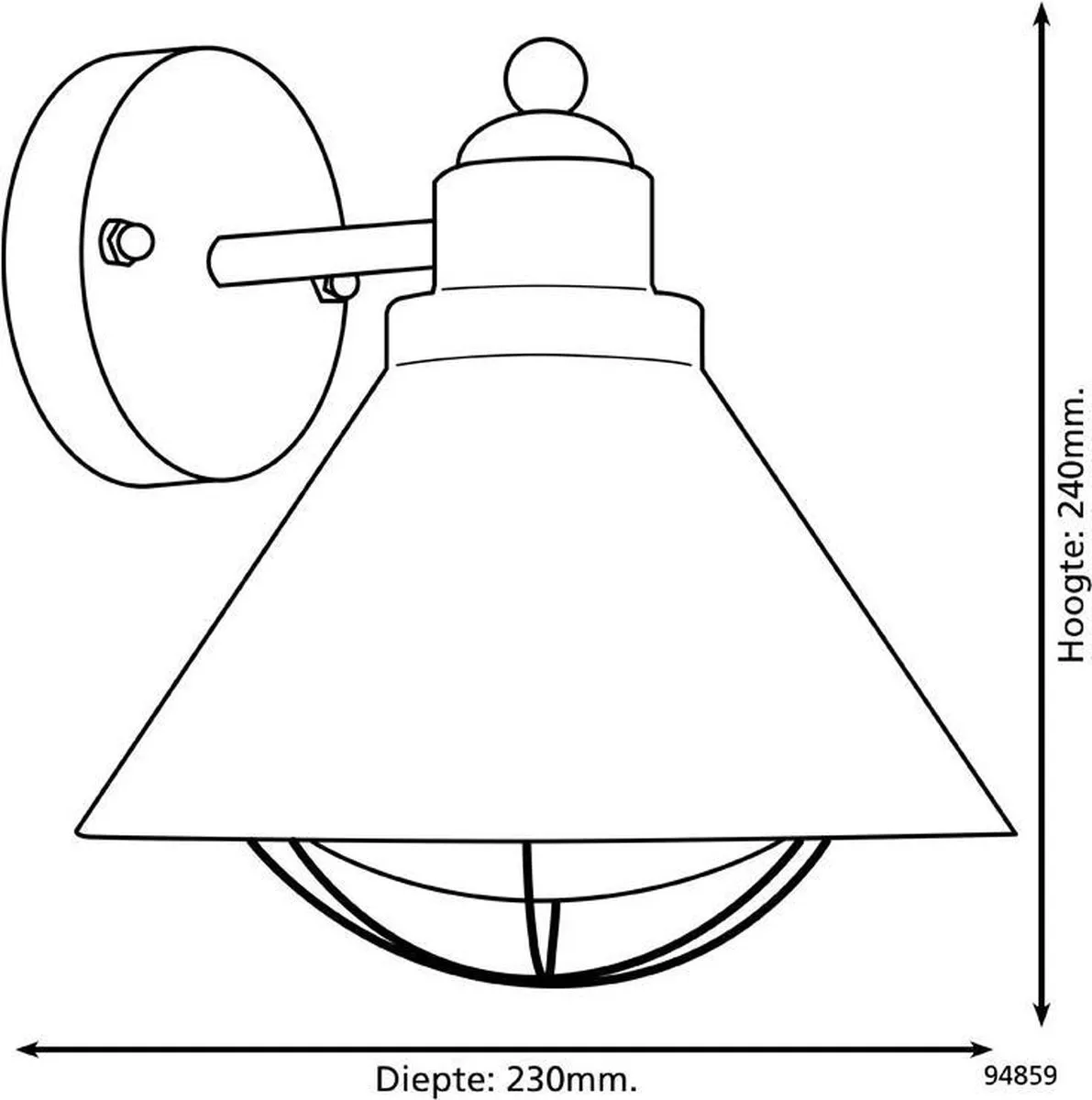 Eglo Vintage Barrosela Wandlamp 40W - Antiek Zilver