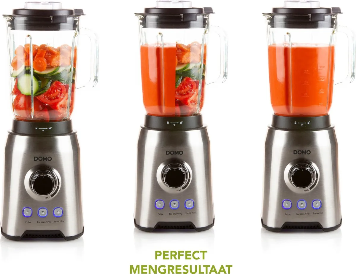 Domo DO710BL Blender 1000W - 1,5L Glazen Kan