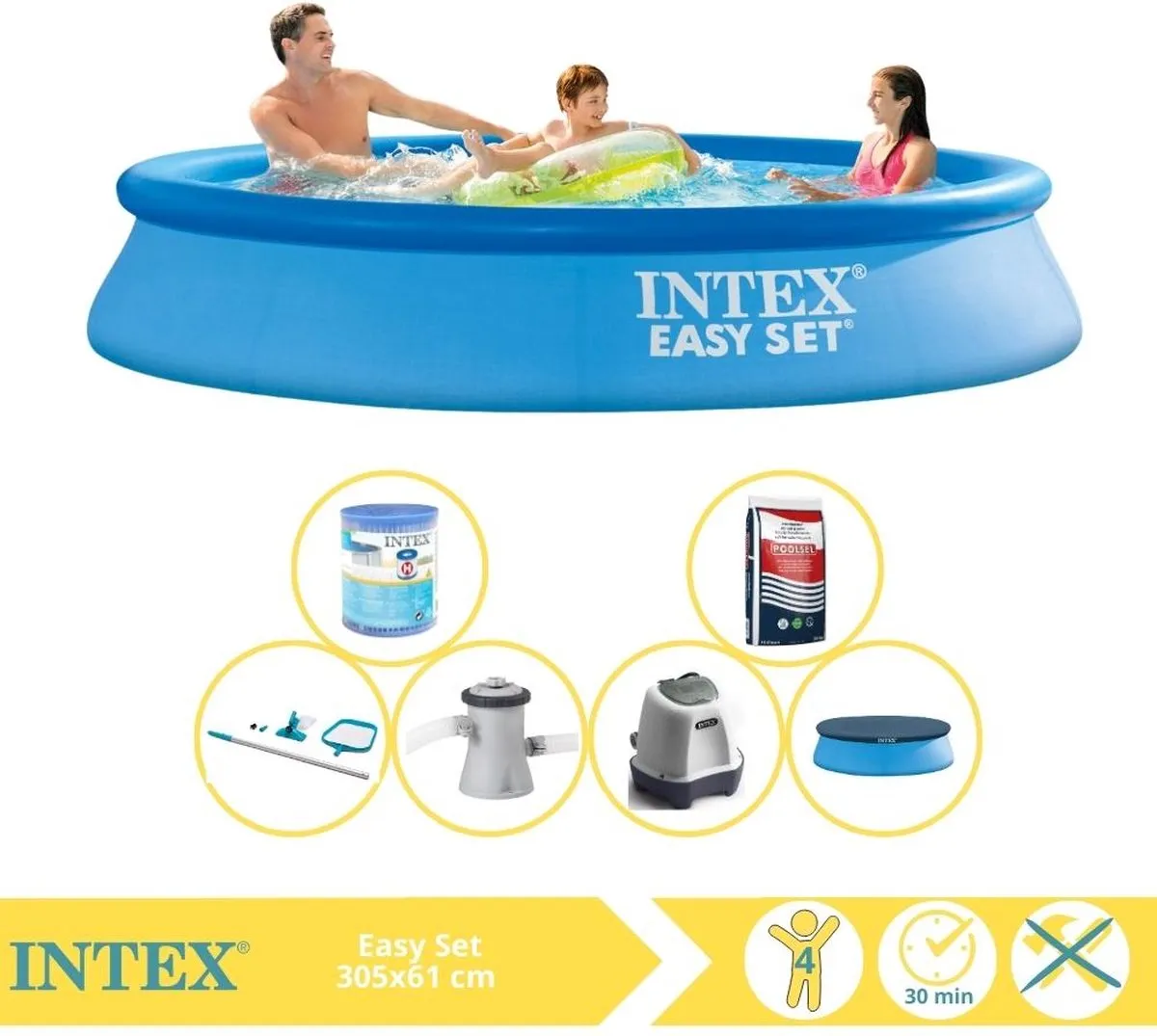 Intex Easy Set 28116NP Opblaaszwembad 305x61cm - Blauw - 3077L