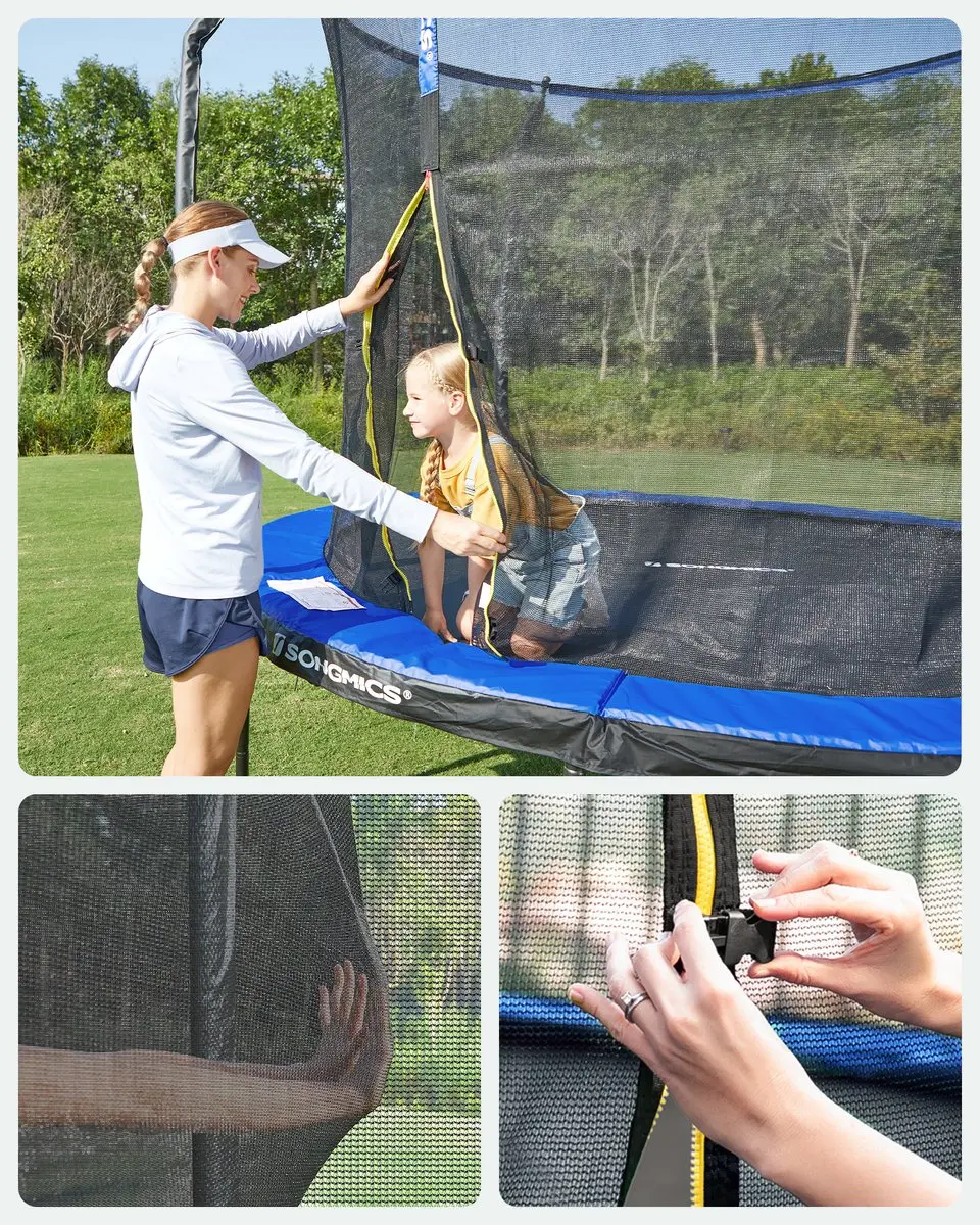 Songmics Trampoline met Veiligheidsnet - Zwart/Blauw