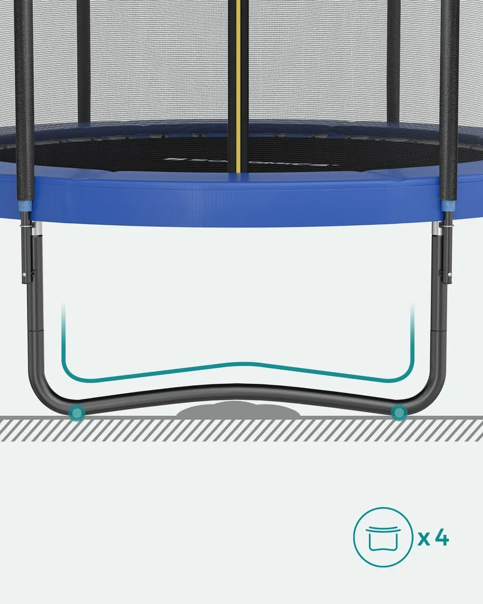 Songmics Trampoline met Veiligheidsnet - Zwart/Blauw