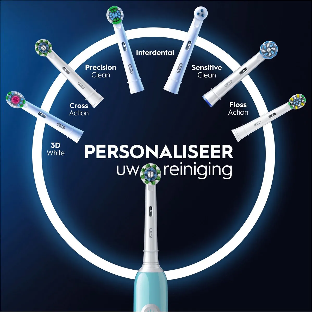 Oral-B Pro Series 1 PRO1CRSDUO Elektrische Tandenborstel - 2 Stuks - Zwart/Blauw - afbeelding 6 van 6
