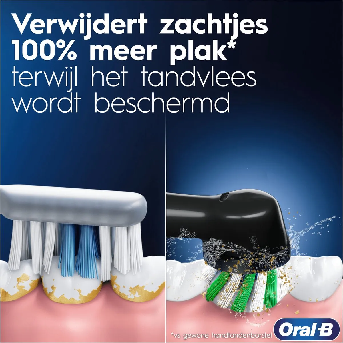 Oral-B Pro Series 1 PRO1CRSDUO Elektrische Tandenborstel - 2 Stuks - Zwart/Blauw