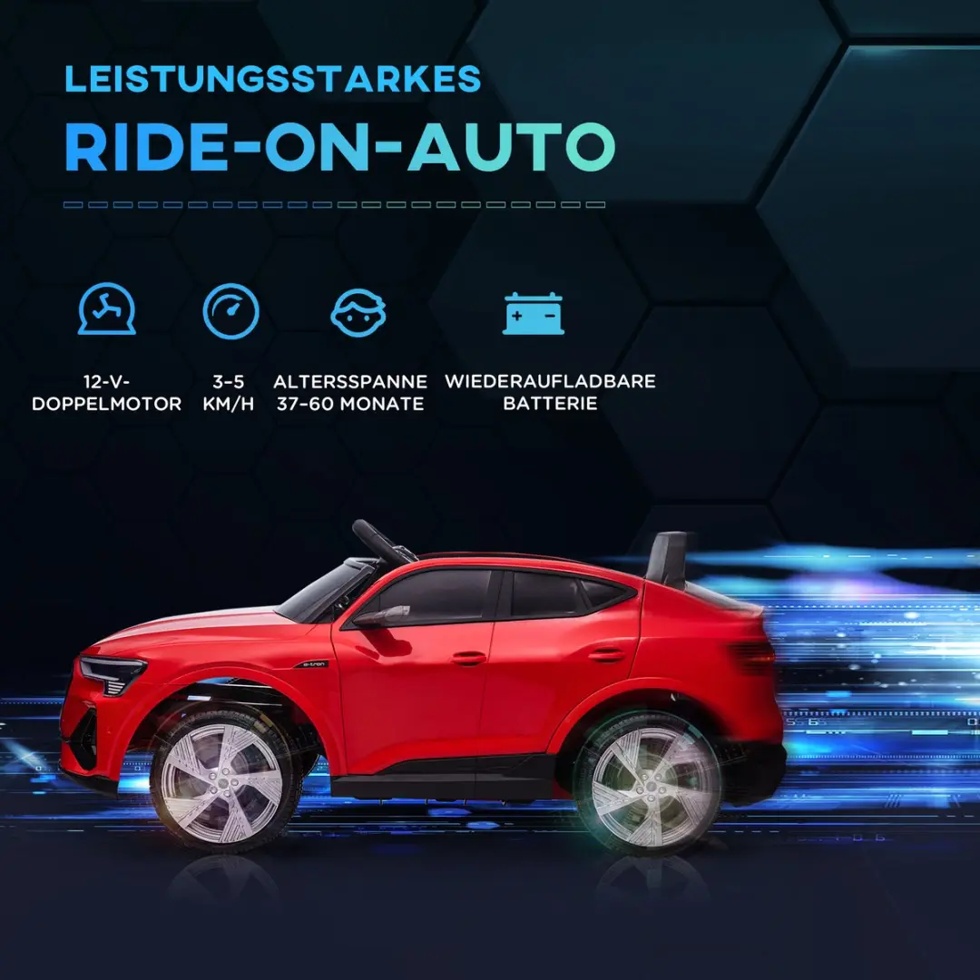 Homcom Rijden op Auto - 108x60x47cm - Rood - 370-172V90RD