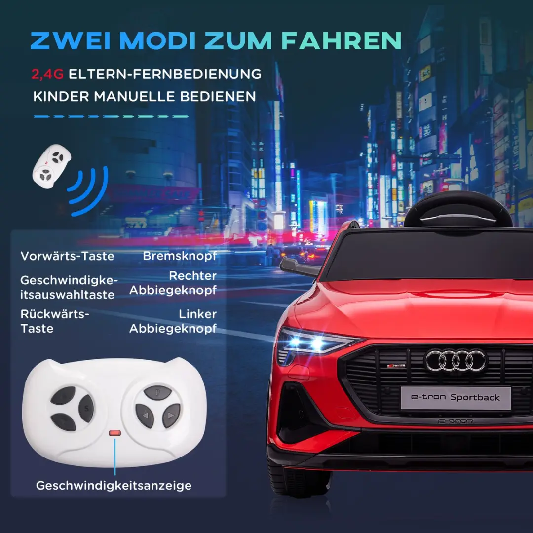 Homcom Rijden op Auto - 108x60x47cm - Rood - 370-172V90RD - afbeelding 6 van 6