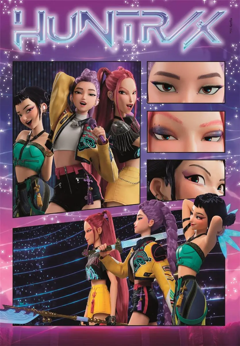Clementoni K-Pop Demon Hunters Legpuzzel 1000 Stuks - Paars/Rozig