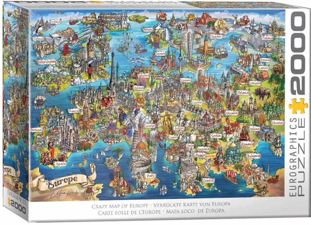 Eurographics Europa Kaart Puzzel 2000 Stuks - Meerkleurig