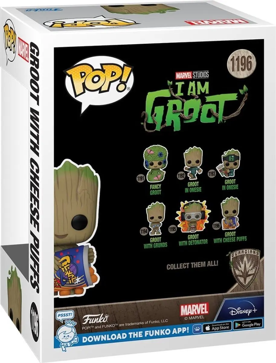 Funko POP! Marvel Studios Groot met Cheese Puffs #1196 - Multicolor