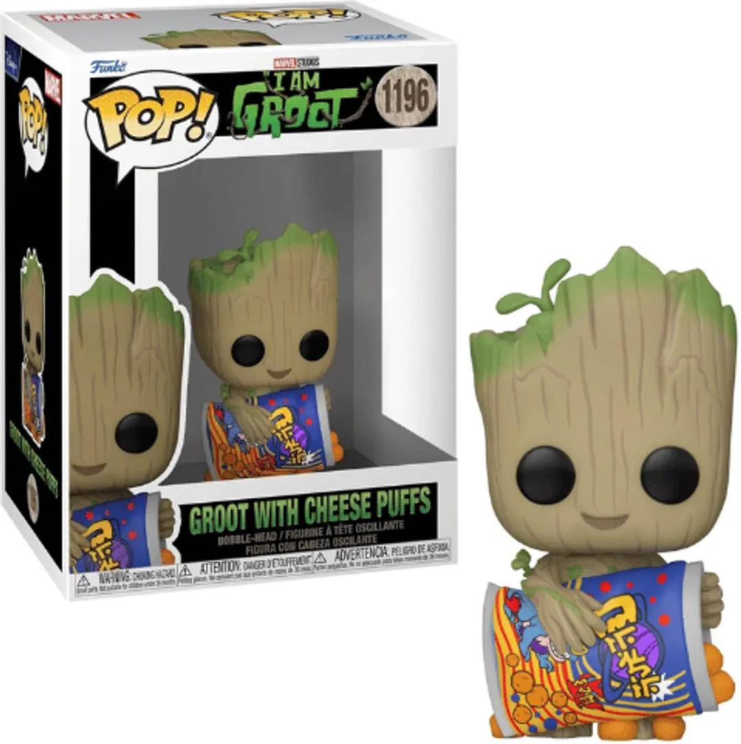 Funko POP! Marvel Studios Groot met Cheese Puffs #1196 - Multicolor