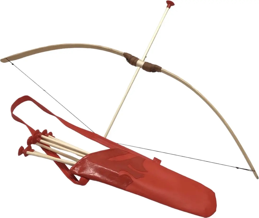 Simply for Kids Houten Pijl en Boog Set 100cm - 10 Pijlen - Rugkoker Rood