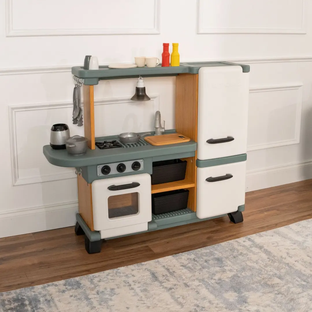 Step2 Harmony Houten Look Kinderkeuken - Wit/Grijs - 25-delig