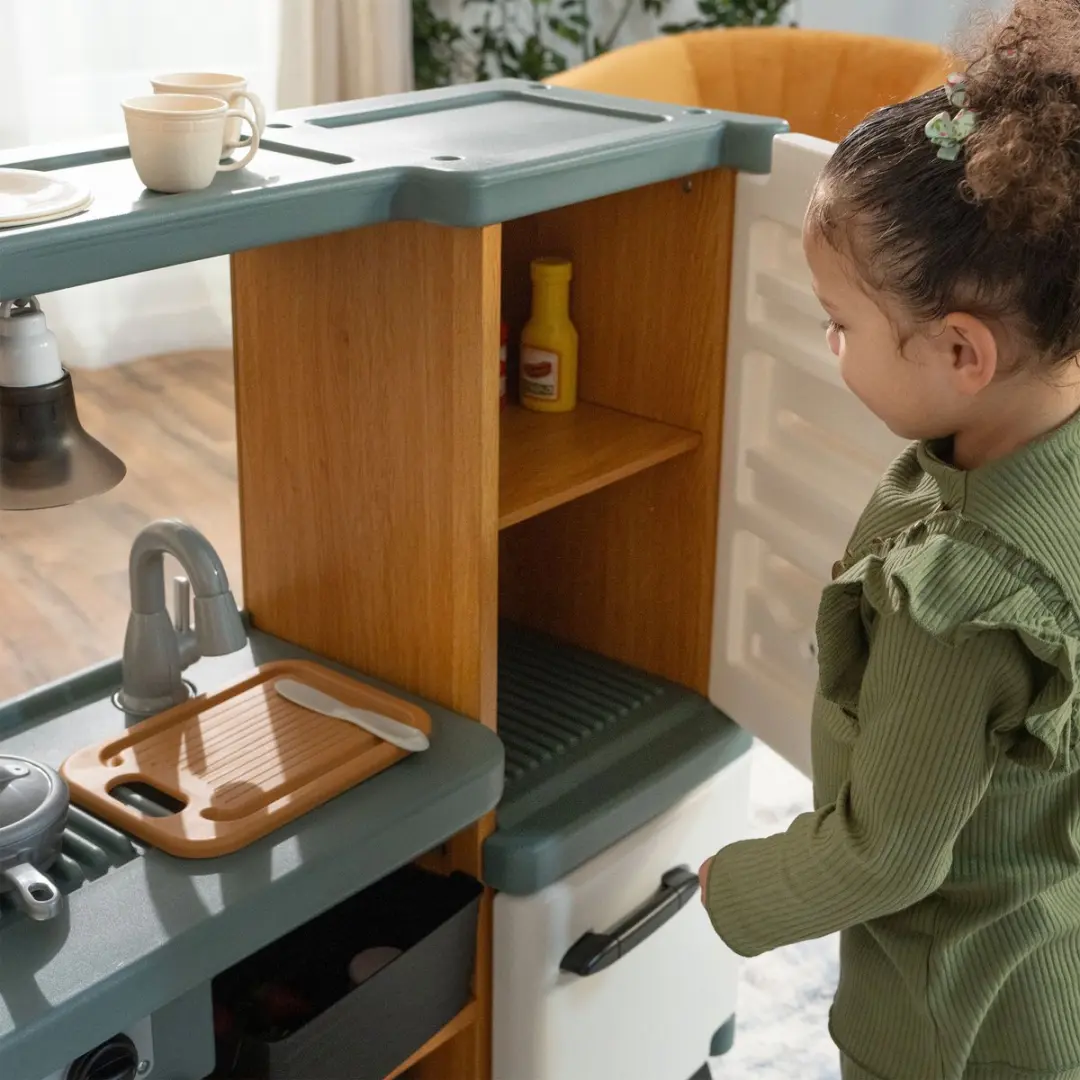 Step2 Harmony Houten Look Kinderkeuken - Wit/Grijs - 25-delig