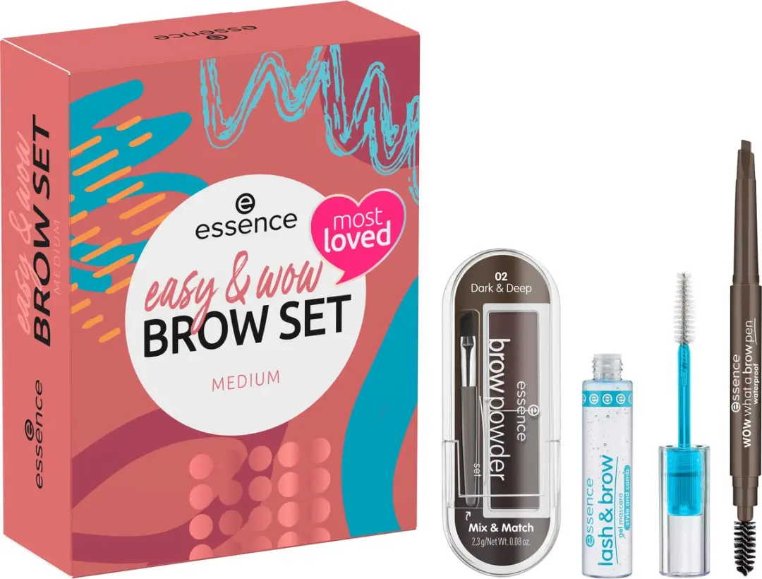 Essence Easy & WOW Brow Set Medium - 3 Stuks